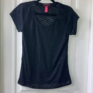 Black, sheer t-shirt. Size medium
